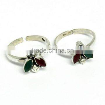 Sun Afire !! Three Stone 925 Sterling Silver Toe Ring, Wholesale Silver Jewelry, Silver Jewelry Wholesale