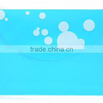 Pvc envelope plastic file folder, plastic file folder with button