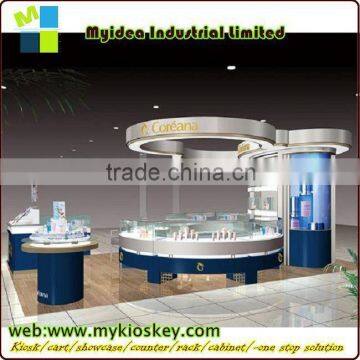 MDF Free design retail wooden cosmetic display rack with led lights