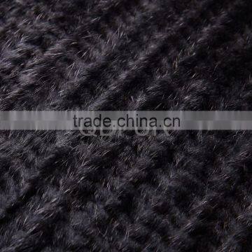 QD80555 Woman Plus Size Knit Mink Fur Long Vest Gilet With Bigger Armhole