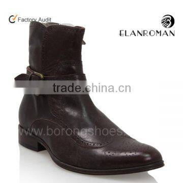 Factory sell dress men boots leather with single monk-strap