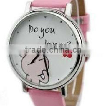 Pink Wholesale cheap fashion kids cartoon watches