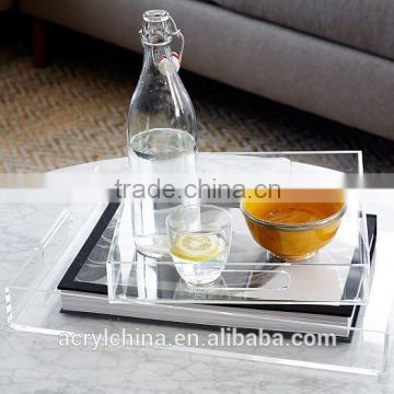 clear square acrylic tray/acrylic serving tray for coffee and flower                        
                                                                                Supplier's Choice