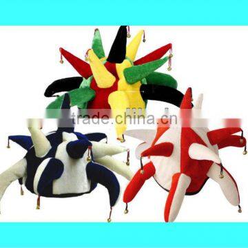 Novelty Jester Hat With Bells Colour Red Blue Or Multi Fancy Dress Olympics H029