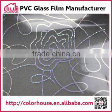 self adhesive window glass laser embossed plastic film for decoration