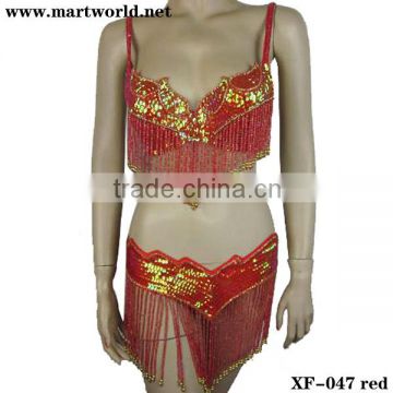 hot red bra and belt sets for women(XF-047 red)