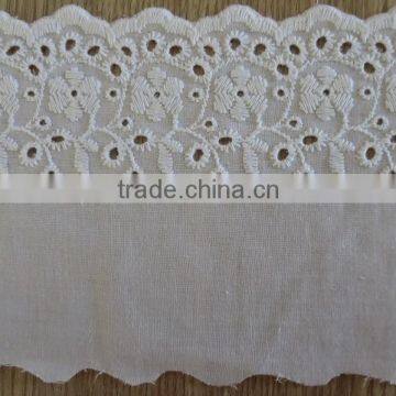 cotton lace trim 100% cotton embroidery lace trim for dress