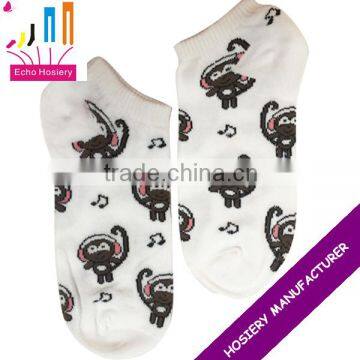 women socks ankle sock cotton socks with monkey design