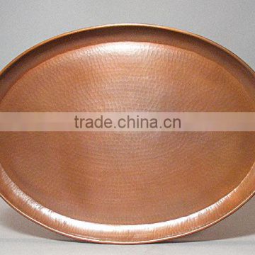 COPPER TRAY, COPPER SERVING TRAY, ANTIQUE OVAL TRAY