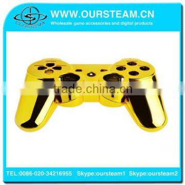 Golden Chrome full shell case cover for PS3 wireless controller full shell and full set buttons