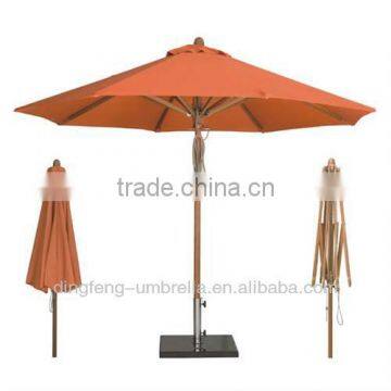 Durable quality wooden beach umbrella cotton fabric sun umbrella accessories