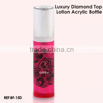 15ml 30ml 50ml Cylinder Silver Diamond Shaped Cream Bottles