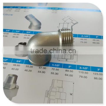 Stainless Steel Low Pressure Male Female Elbow Fitting 90DEG