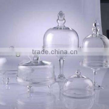 Glass bell stand, glass stand cloche, wholesale glass small cake stand