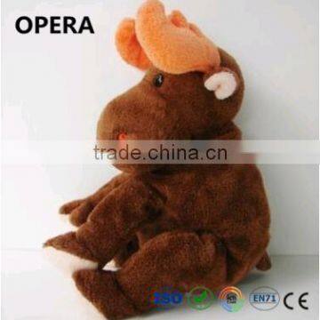 newly develop furry brown reindeer moose plush animal toy