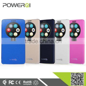 2016 new design wireless phone case leather phone case qi wireless charger receiver for LG G3 stylus