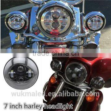 7" LED Projector Head Light Glossy Black for Harley Davidson 2012-2013 FLD / 1991-2013 Touring & Softail Models