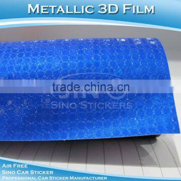 5FTx65.6FT High Quality Metallic Blue Vinyl Film 3D Pattern Sticker Car Cover