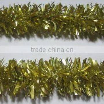 Christmas Plastic Tinsel Garland Gold Color