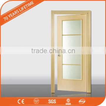 Wood Plastic Composite Glass Room Door with heat transfer