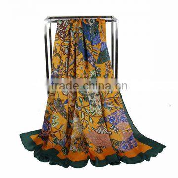 Fashion Printing chiffon custom silk scarf Square Scarf