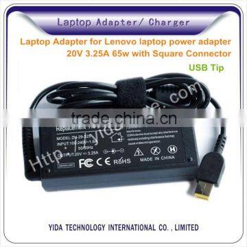 Brand New Laptop Adapter for Lenovo laptop power adapter 20V 3.25A 65w with Square Connector