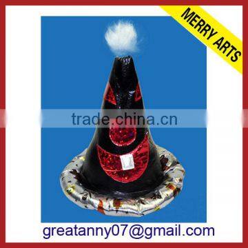 2014 New Style Wholesale Black and Red Adult Halloween Hat With Small Ball