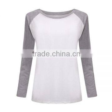 2015 Fall Korean Style Women Tshirt Sweatshirt Raglan Long Sleeve Patchwork Loose Moleton Tee Tops Femininos Plus Size M-XXL F10