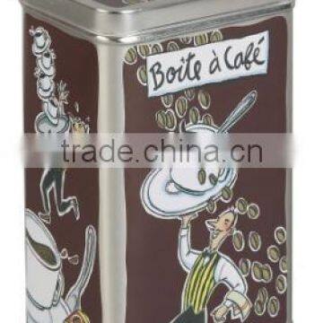 square coffee tin can