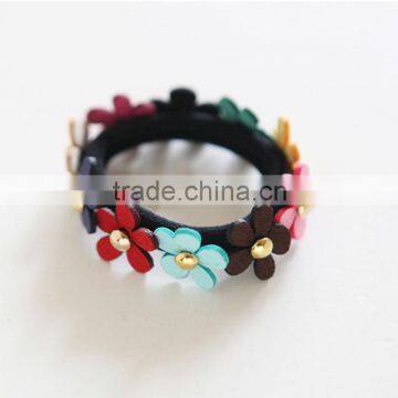 New Arrival Hot Sale Fashion Colorful Five Flowers Elastic Hair Bands Rubber Bands Headwear Hair Accessories for Girls Women photo-3