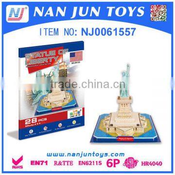 2015 hot selling Popular Educational TAJ MAHAL DIY Paper 3d jigsaw puzzle for kids
