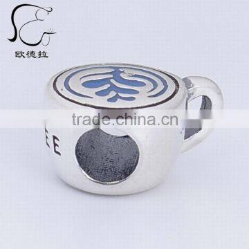 Custom Made Sterling Silver Fashion Coffee Cup Enamel Charms photo-3