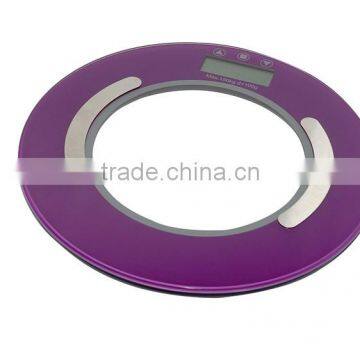 330mm Round Glass BMI Calculator body fat Scale with color printing 150kg