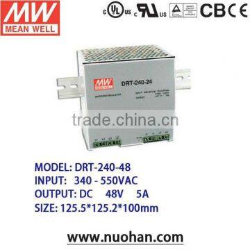 Mean Well 240W 48V Three Phase Industrial DIN RAIL Power Supply DRT-240-48