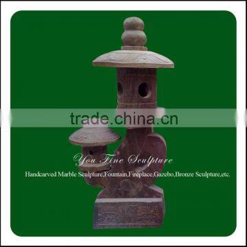 Japanese garden carved decoration antique marble lamps