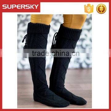 A-16 wool thigh high tassel socks over the knee high boot socks thigh high boot leg warmers