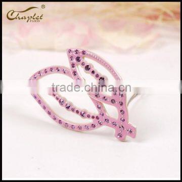 2015 newly leaf style hair accessories of rhinestone hairpin