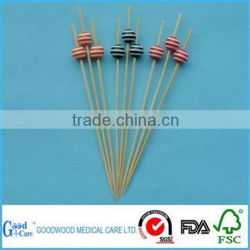 party drink bamboo fruit stick /skewers with bead