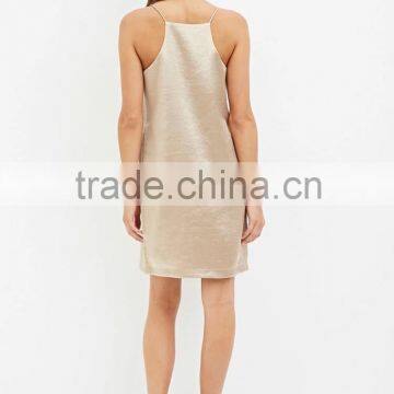 2016 Casual Contemporary Metallic Cami Shift Dress For Leisurely Life Women