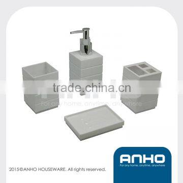 Hot sale tripe tape plastic bathroom set