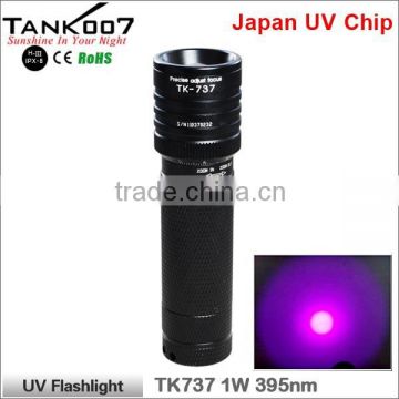 high power Zoomable UV Flashlight with 1W 395nm