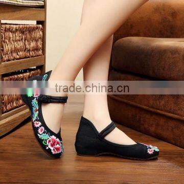 Women Casual Shoes Chinese Tradition Style Floral Embroidered Ladies Cotton Walking Flats Oxford Sole No Logos photo-4