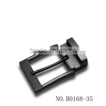 black finish pin buckle with teeth loop and front in slash pattern