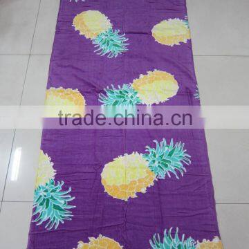 2016 Wholesale Cheaper Purple Pineapple Printed Cotton Swim Beach Towel photo-3