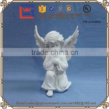 Garden Decoration White Poly Resin Angle Baby Statue Porcelain Angel Figurine