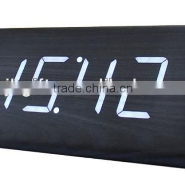 digital led sound control wooden clock