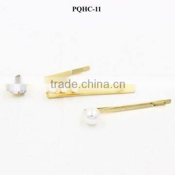 2015 New design white triangle diamond pearl bobby side hairpin set