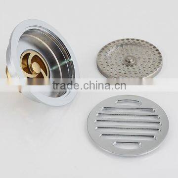 Round Exquisite Linear Floor Drain Chrome Plated Shower Floor Drain Cover Bathroom Accessory photo-2
