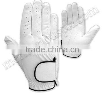 Full White Leather Golf Gloves