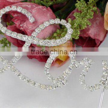 Hot Sale Fashion Love Shape Rhinestone Cake Topper B027love